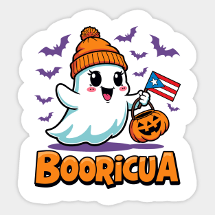 Booricua Funny Halloween Puerto Rican Ghost Sticker